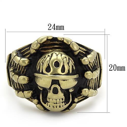 MATK2461 - IP Antique Copper Stainless Steel Ring with Epoxy in Jet