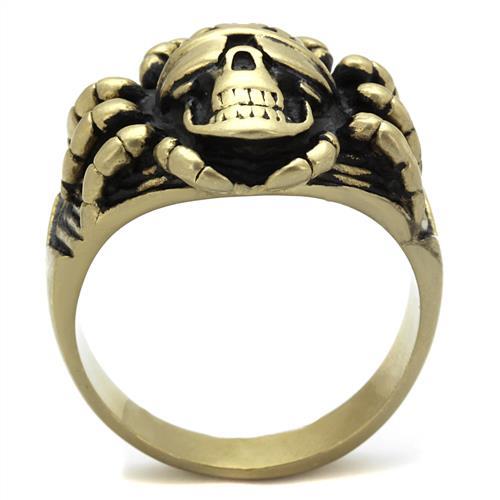 MATK2461 - IP Antique Copper Stainless Steel Ring with Epoxy in Jet