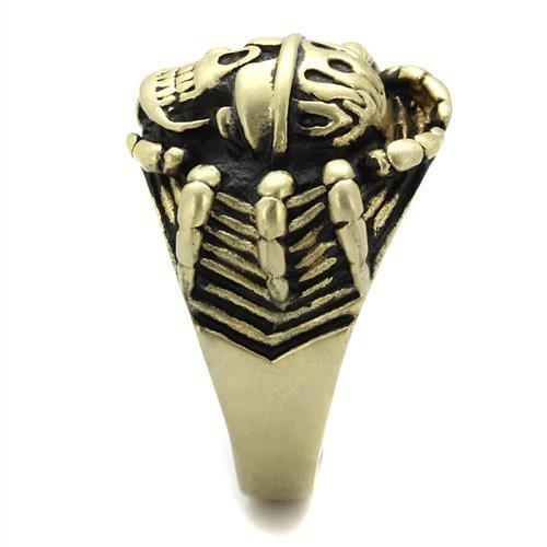 MATK2461 - IP Antique Copper Stainless Steel Ring with Epoxy in Jet