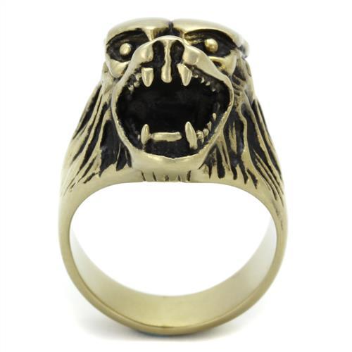 MATK2462 - IP Antique Copper Stainless Steel Ring with Epoxy in Jet