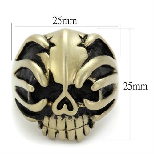 MATK2463 - IP Antique Copper Stainless Steel Ring with Epoxy in Jet