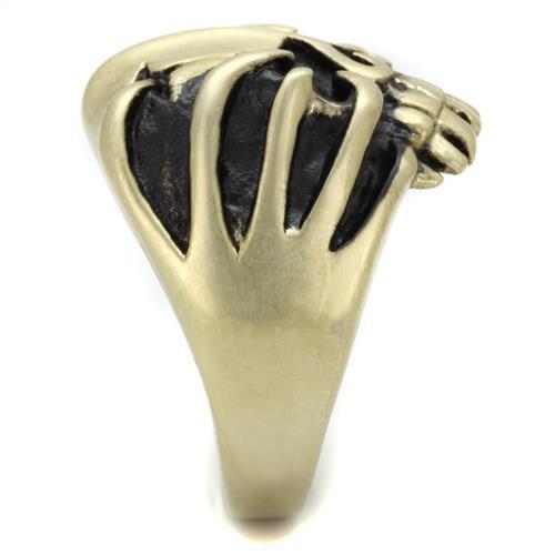 MATK2463 - IP Antique Copper Stainless Steel Ring with Epoxy in Jet