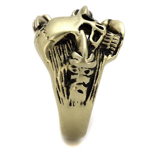 MATK2464 - IP Antique Copper Stainless Steel Ring with Epoxy in Jet