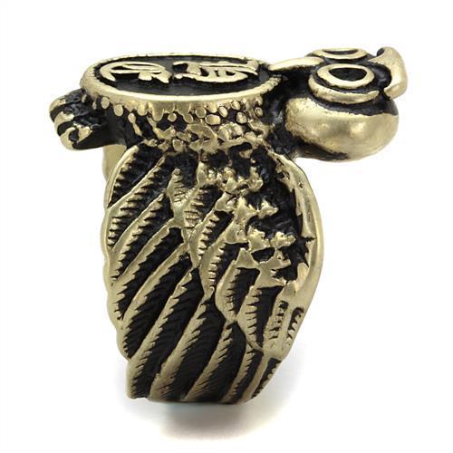 MATK2465 - IP Antique Copper Stainless Steel Ring with Epoxy in Jet