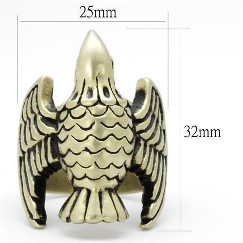 MATK2466 - IP Antique Copper Stainless Steel Ring with Epoxy in Jet