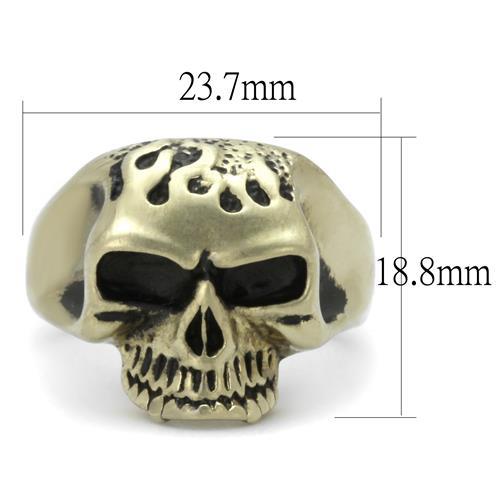 MATK2467 - IP Antique Copper Stainless Steel Ring with Epoxy in Jet