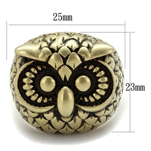MATK2468 - IP Antique Copper Stainless Steel Ring with Epoxy in Jet
