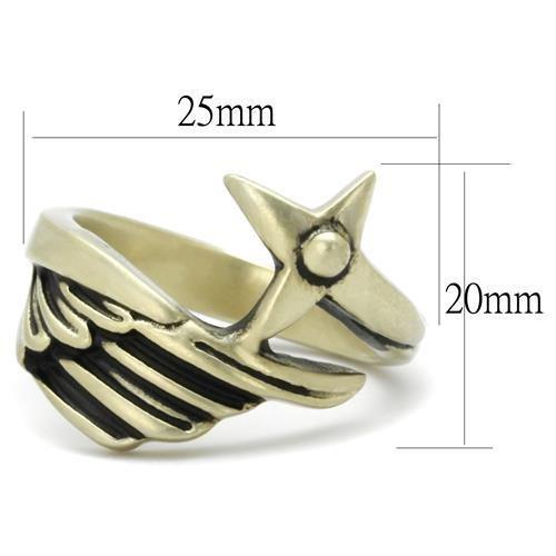 MATK2470 - IP Antique Copper Stainless Steel Ring with Epoxy in Jet