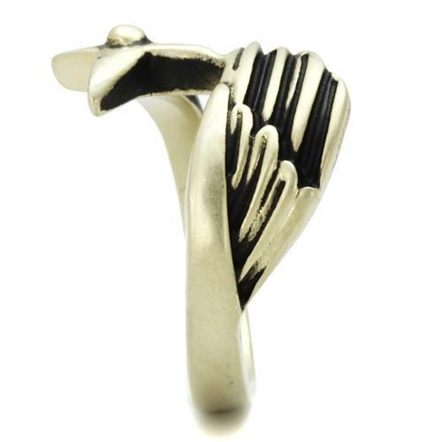 MATK2470 - IP Antique Copper Stainless Steel Ring with Epoxy in Jet