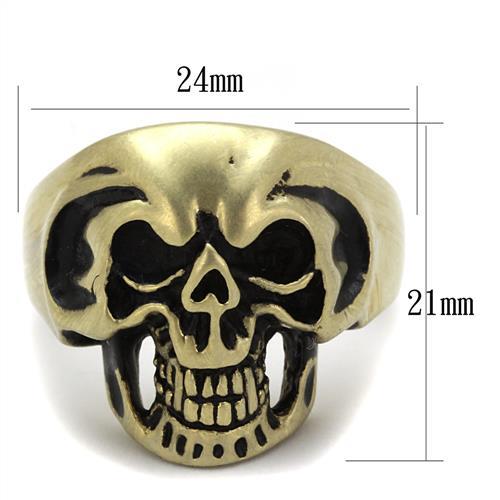 MATK2472 - IP Antique Copper Stainless Steel Ring with Epoxy in Jet
