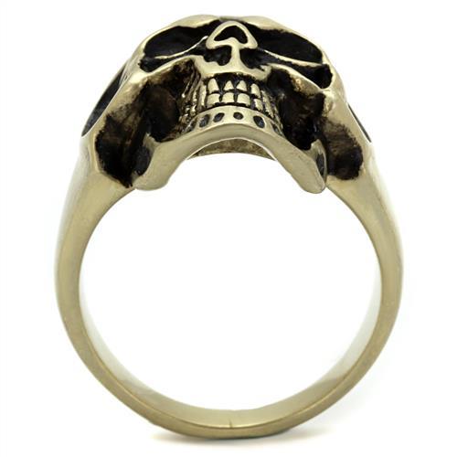 MATK2472 - IP Antique Copper Stainless Steel Ring with Epoxy in Jet