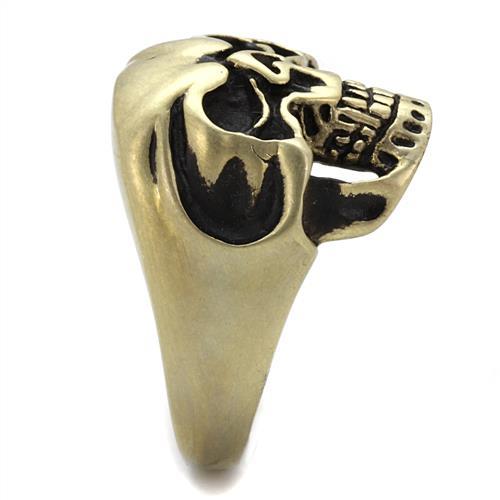 MATK2472 - IP Antique Copper Stainless Steel Ring with Epoxy in Jet
