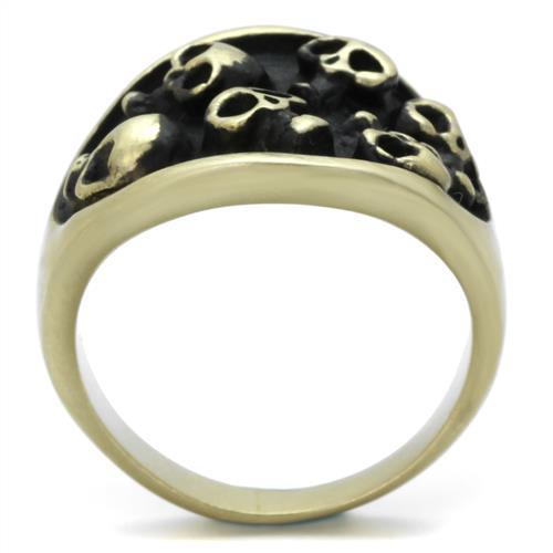 MATK2473 - IP Antique Copper Stainless Steel Ring with Epoxy in Jet