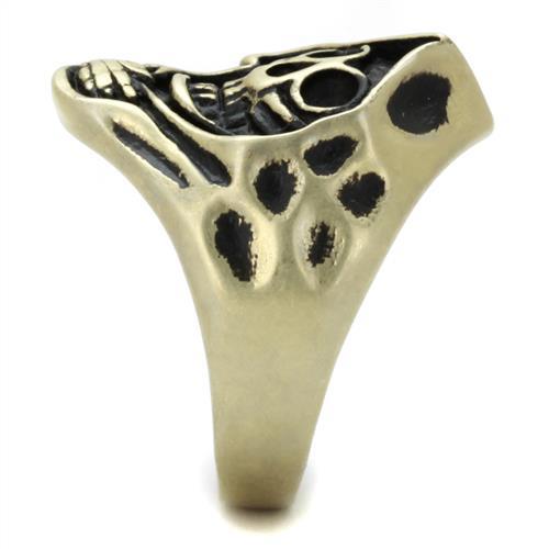 MATK2474 - IP Antique Copper Stainless Steel Ring with Epoxy in Jet