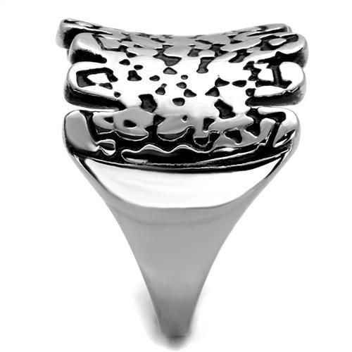 MATK2500 - High polished (no plating) Stainless Steel Ring with Epoxy in Jet