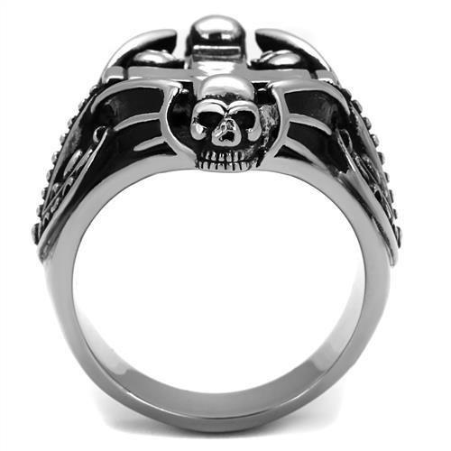 MATK2506 - High polished (no plating) Stainless Steel Ring with Epoxy in Jet