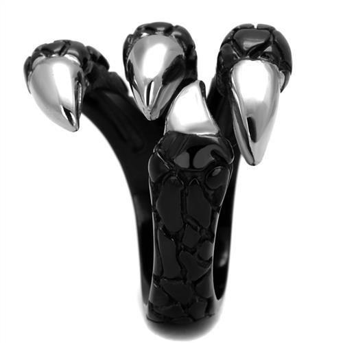 MATK2510 - Two-Tone IP Black (Ion Plating) Stainless Steel Ring with No Stone