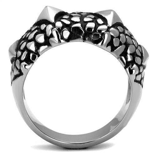 MATK2513 - High polished (no plating) Stainless Steel Ring with Epoxy in Jet