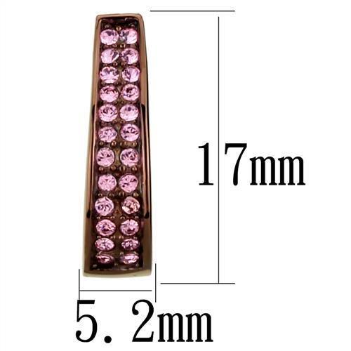 MATK2537 - IP Coffee light Stainless Steel Earrings with Top Grade Crystal in Light Rose