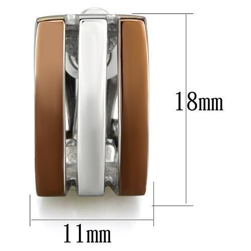 MATK2542 - Two Tone IP Light Brown (IP Light coffee) Stainless Steel Earrings with No Stone
