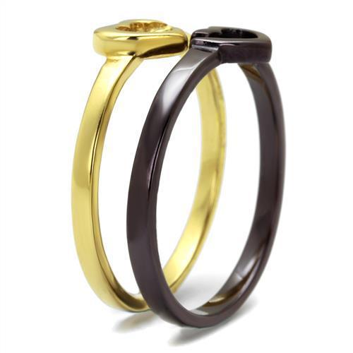 MATK2548 - IP Gold & IP Dark Brown (IP coffee) Stainless Steel Ring with No Stone