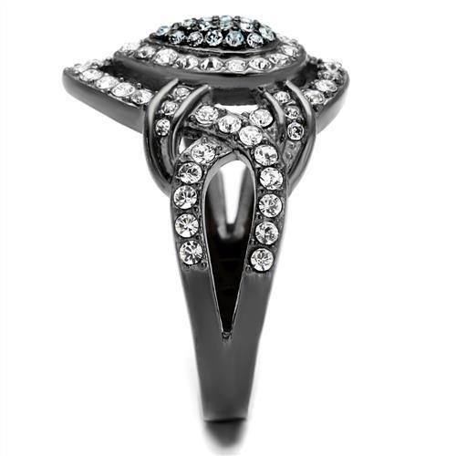MATK2679 - IP Light Black (IP Gun) Stainless Steel Ring with Top Grade Crystal in Multi Color
