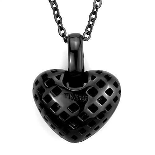 MATK2791 - IP Black(Ion Plating) Stainless Steel Chain Pendant with Top Grade Crystal in Orange