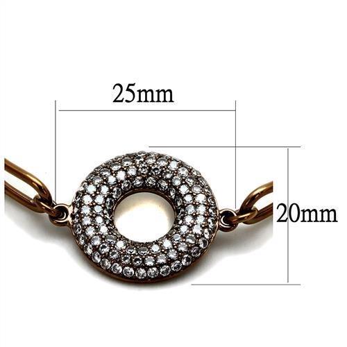 MATK2793 - IP Coffee light Stainless Steel Bangle with AAA Grade CZ in Clear