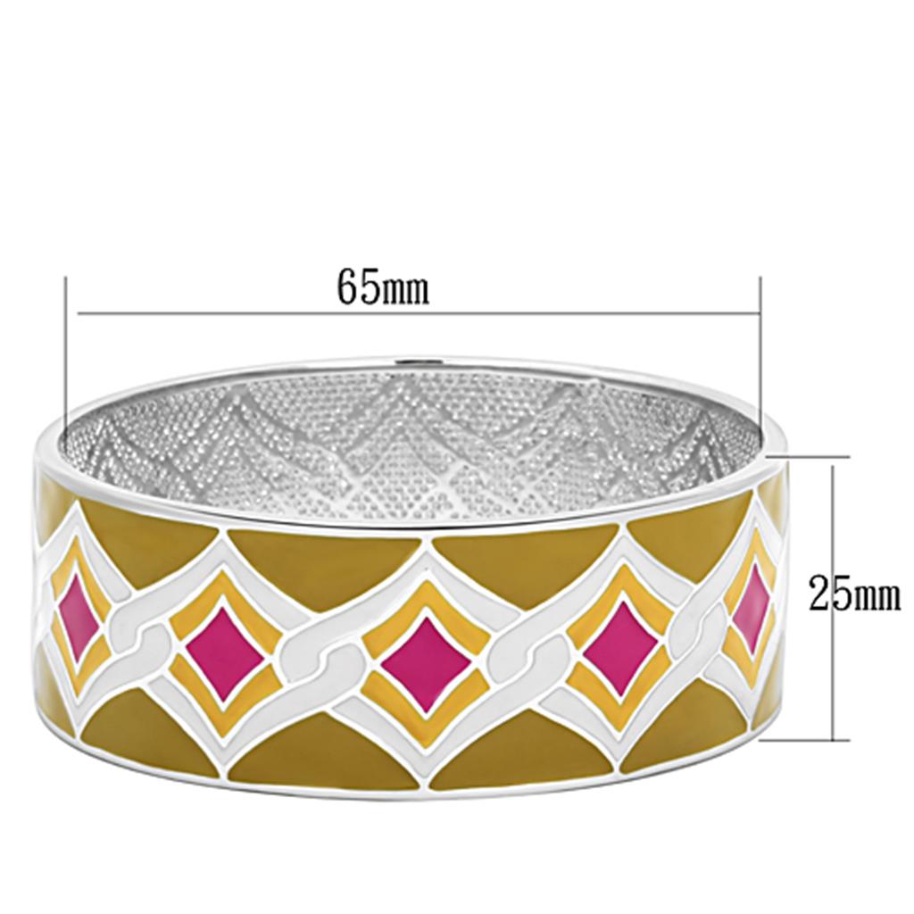 MATK291 - High polished (no plating) Stainless Steel Bangle with Epoxy in Multi Color