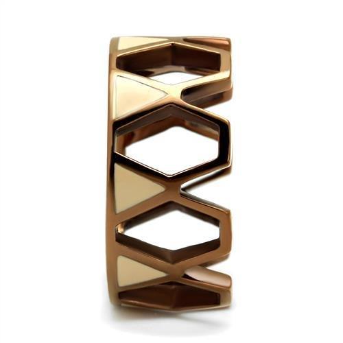 MATK2968 - IP Coffee light Stainless Steel Ring with Epoxy in Champagne