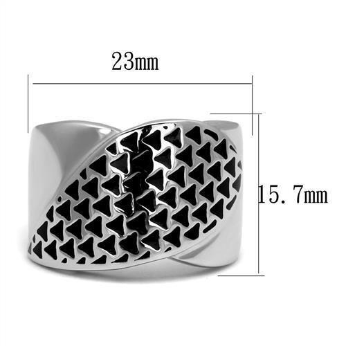 MATK3010 - High polished (no plating) Stainless Steel Ring with Epoxy in Jet