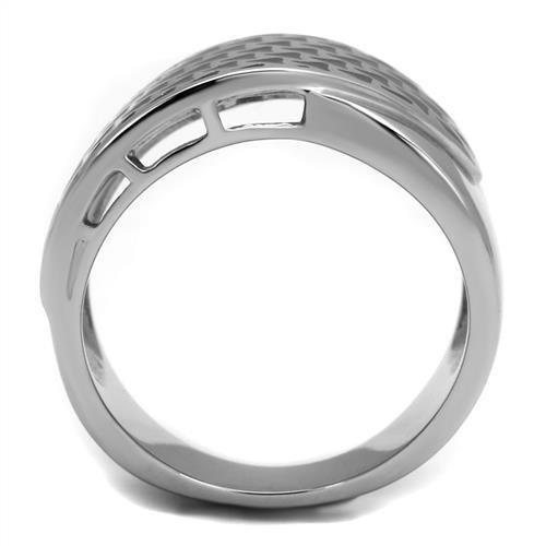 MATK3010 - High polished (no plating) Stainless Steel Ring with Epoxy in Jet