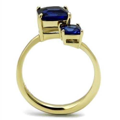 MATK3110 - IP Gold(Ion Plating) Stainless Steel Ring with Synthetic Synthetic Glass in Montana