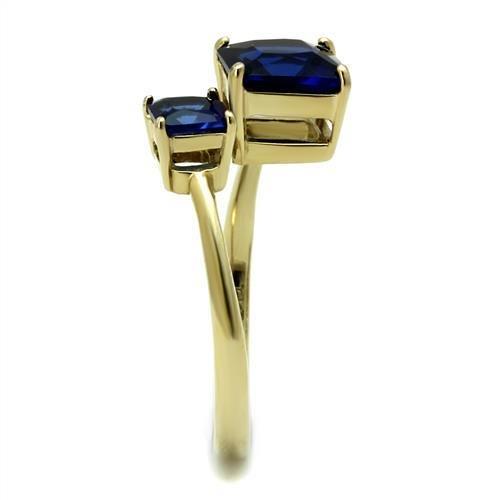 MATK3110 - IP Gold(Ion Plating) Stainless Steel Ring with Synthetic Synthetic Glass in Montana