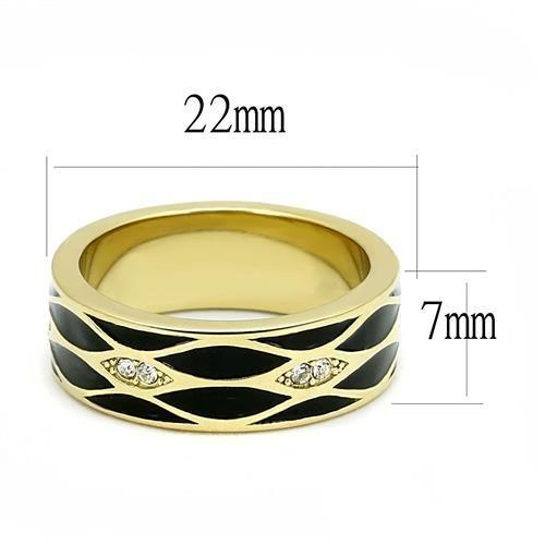 MATK3182 - IP Gold(Ion Plating) Stainless Steel Ring with Top Grade Crystal in Clear