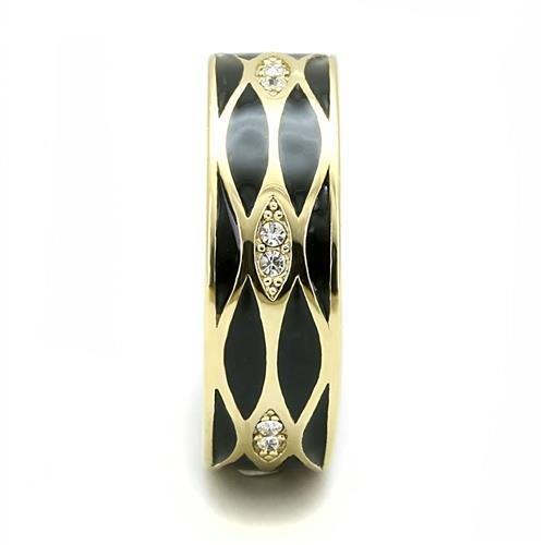 MATK3182 - IP Gold(Ion Plating) Stainless Steel Ring with Top Grade Crystal in Clear