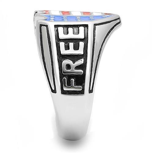 MATK3192 - High polished (no plating) Stainless Steel Ring with Epoxy in Multi Color