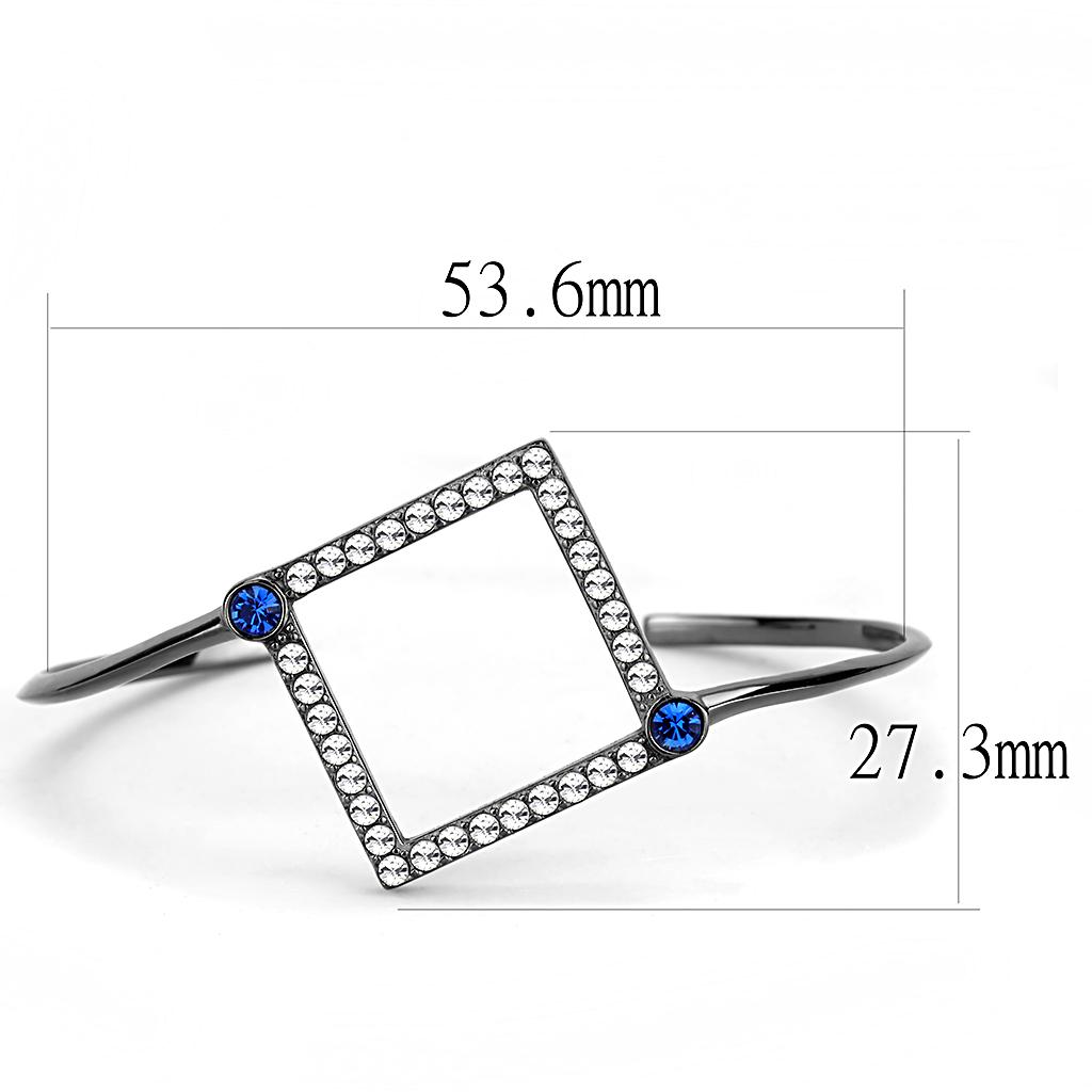 MATK3288 - IP Light Black (IP Gun) Stainless Steel Bangle with Top Grade Crystal in Montana