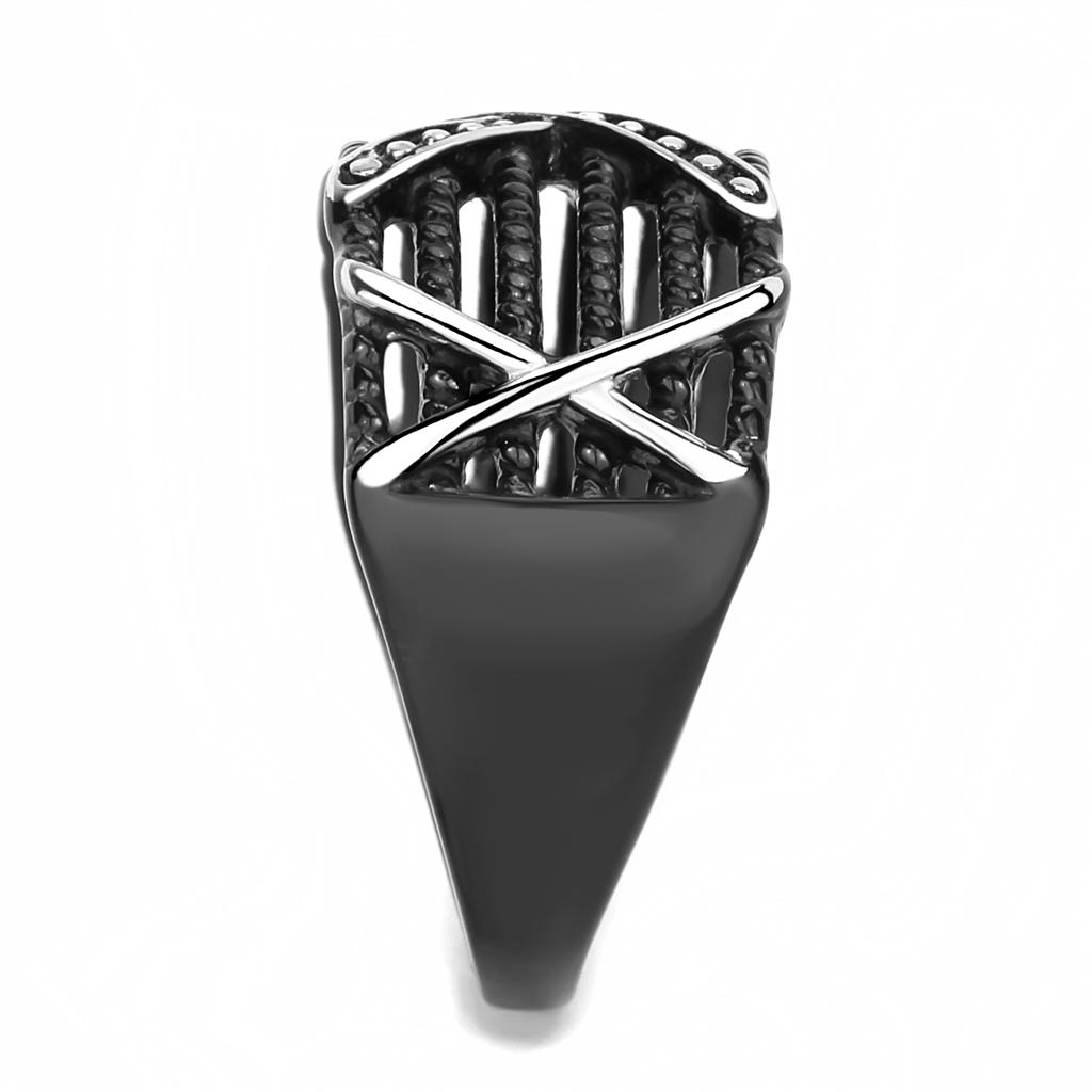 MATK3468 - IP Black(Ion Plating) Stainless Steel Ring with No Stone
