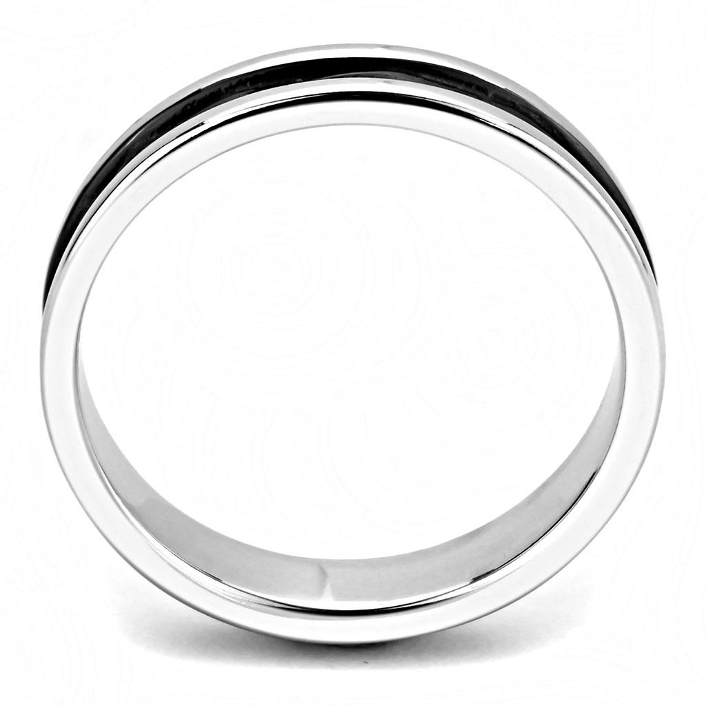 MATK3502 - Two-Tone IP Black (Ion Plating) Stainless Steel Ring with No Stone