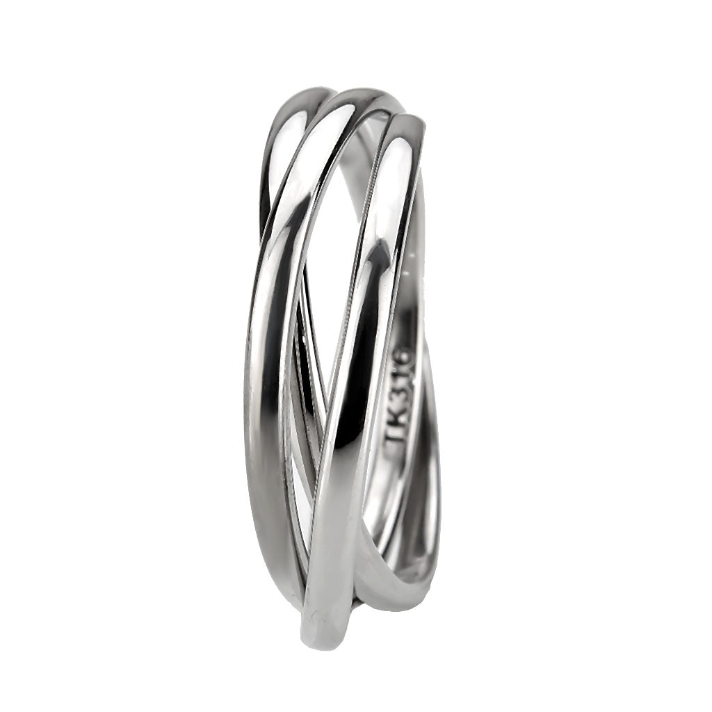 MATK3743 - High polished Stainless Steel Interlocking Ring