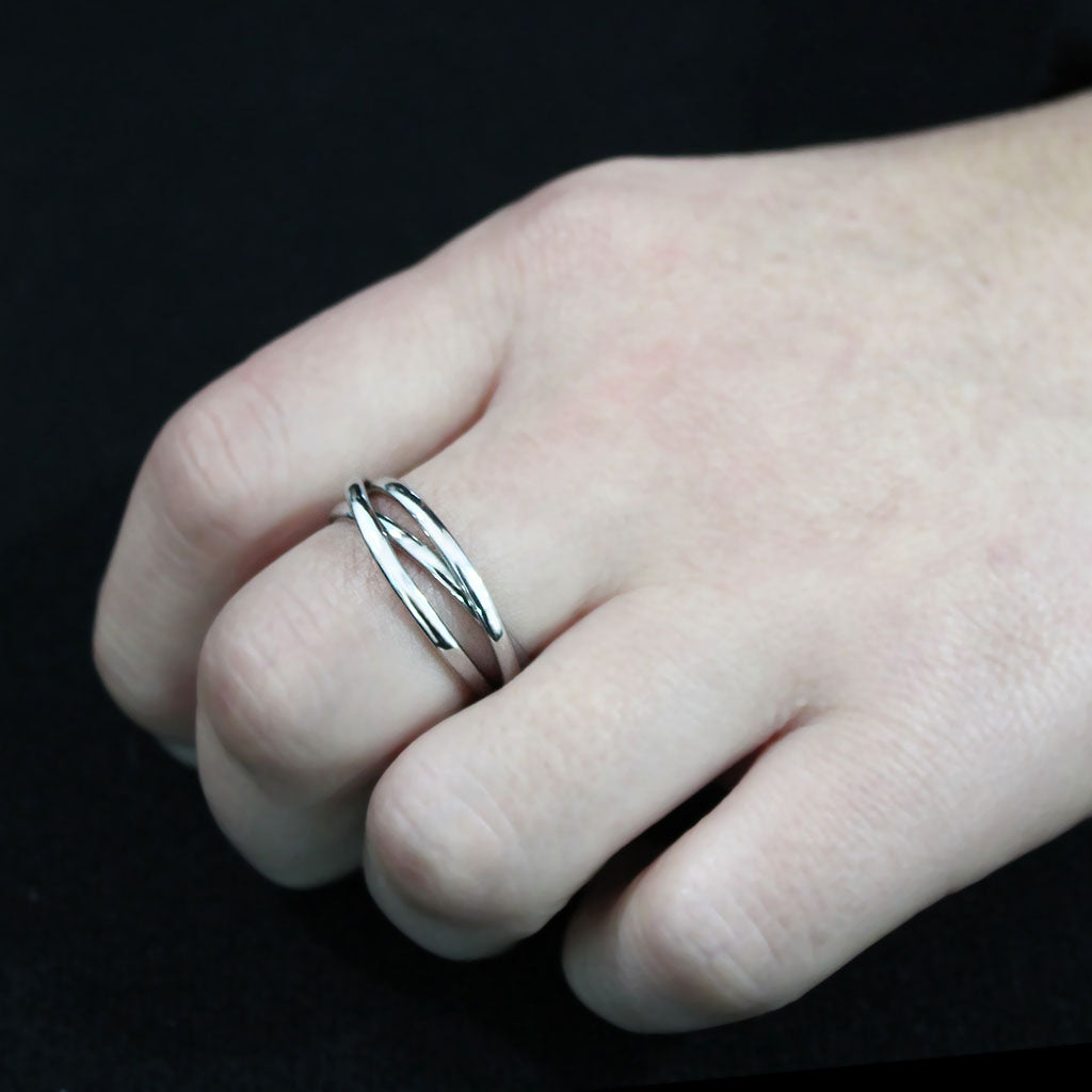 MATK3743 - High polished Stainless Steel Interlocking Ring