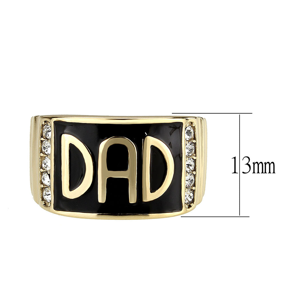 MATK3760 - IP Gold(Ion Plating) Stainless Steel Ring with Top Grade Crystal in Clear