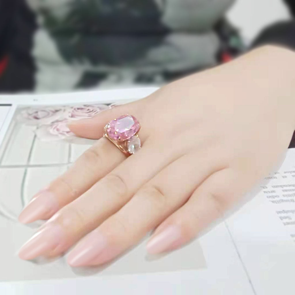 MATK3789 - IP Rose Gold(Ion Plating) Stainless Steel Ring with AAA Grade CZ in Rose