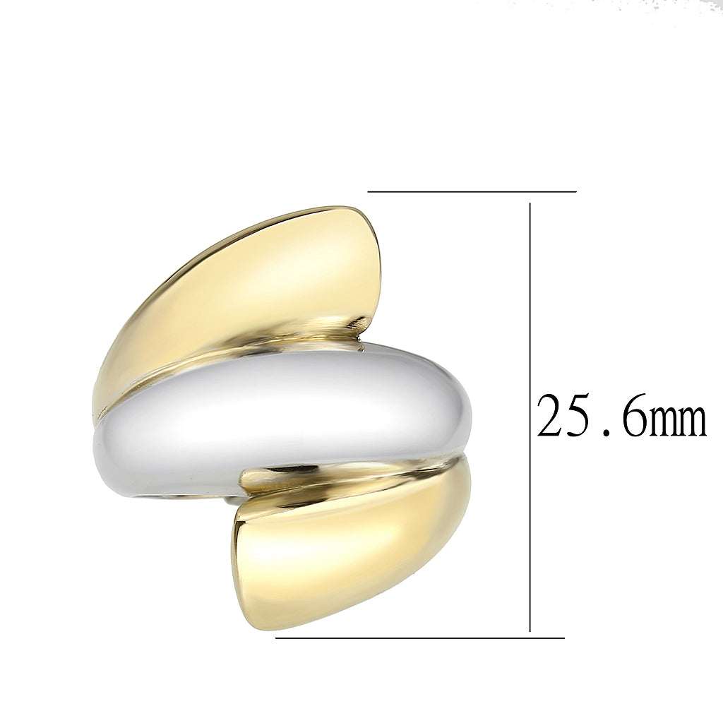 MATK3796 - Two Tone IP Gold (Ion Plating) Stainless Steel Ring with NoStone in No Stone