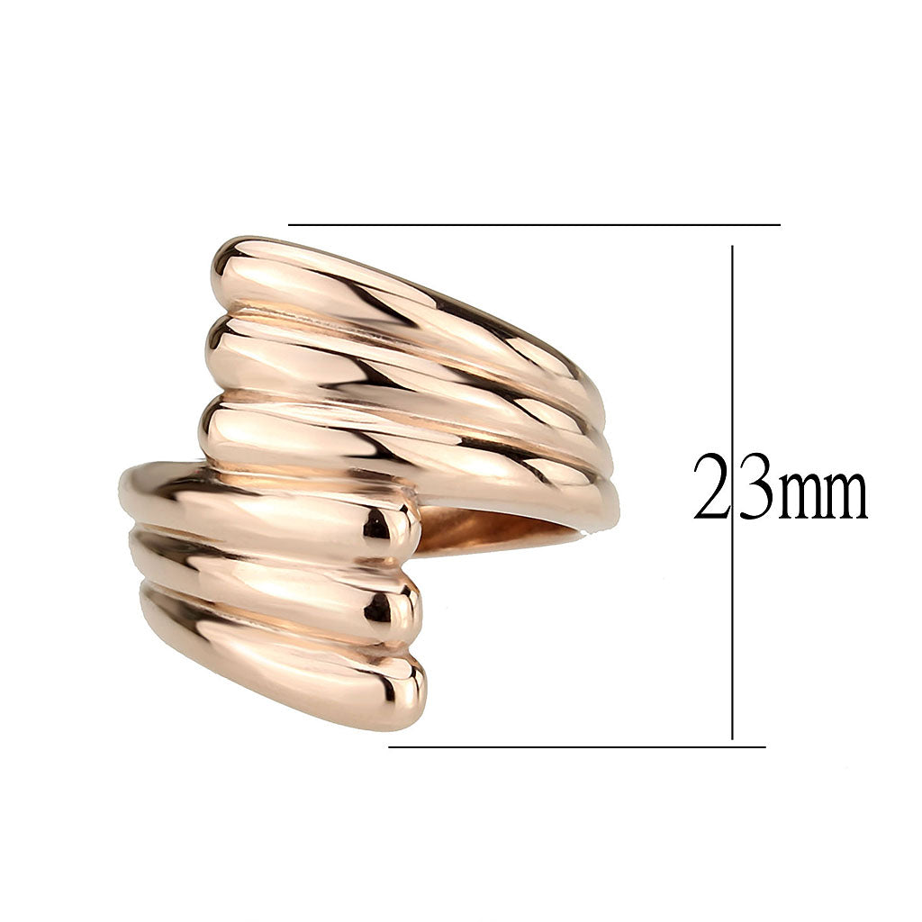 MATK3800 - IP Rose Gold(Ion Plating) Stainless Steel Ring with NoStone in No Stone