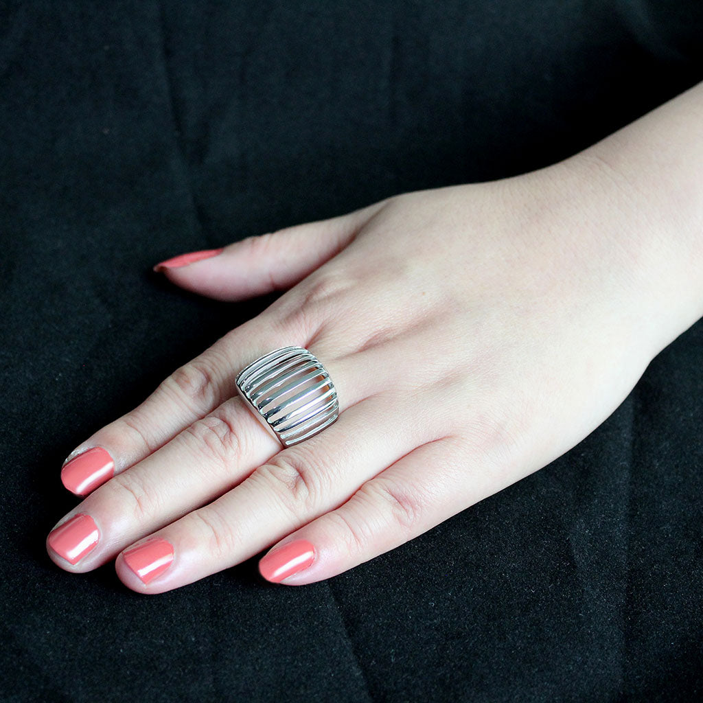 MATK3805 - High polished (no plating) Stainless Steel Ring with NoStone in No Stone