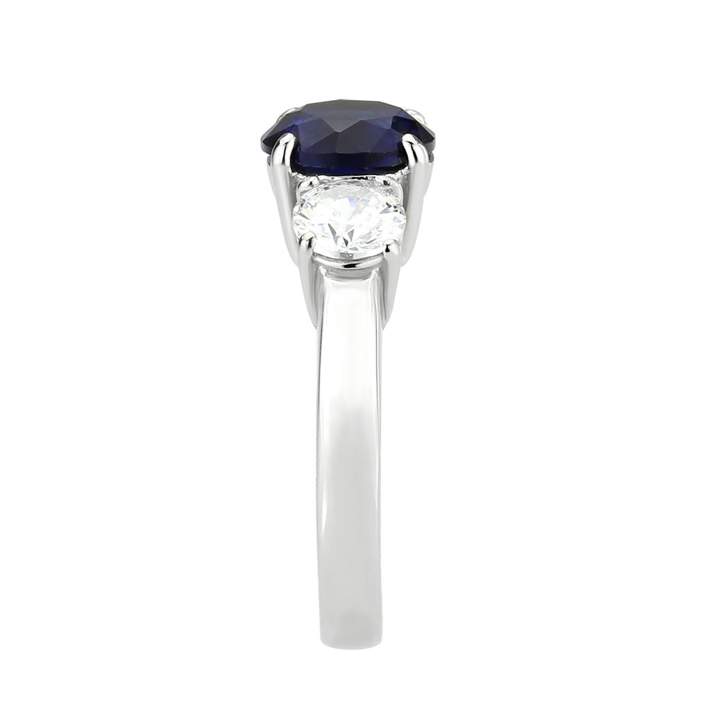 MATK3808 - High polished (no plating) Stainless Steel Ring with Synthetic in Montana