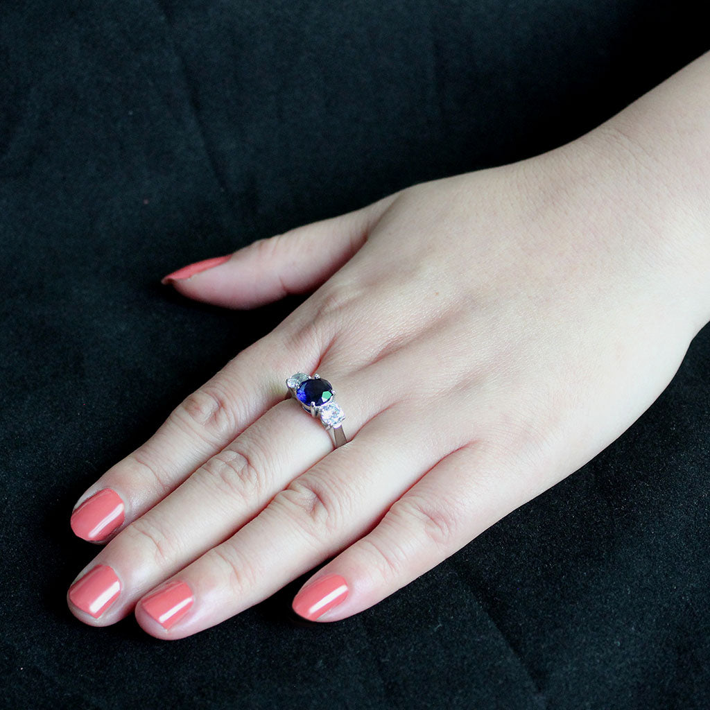 MATK3808 - High polished (no plating) Stainless Steel Ring with Synthetic in Montana