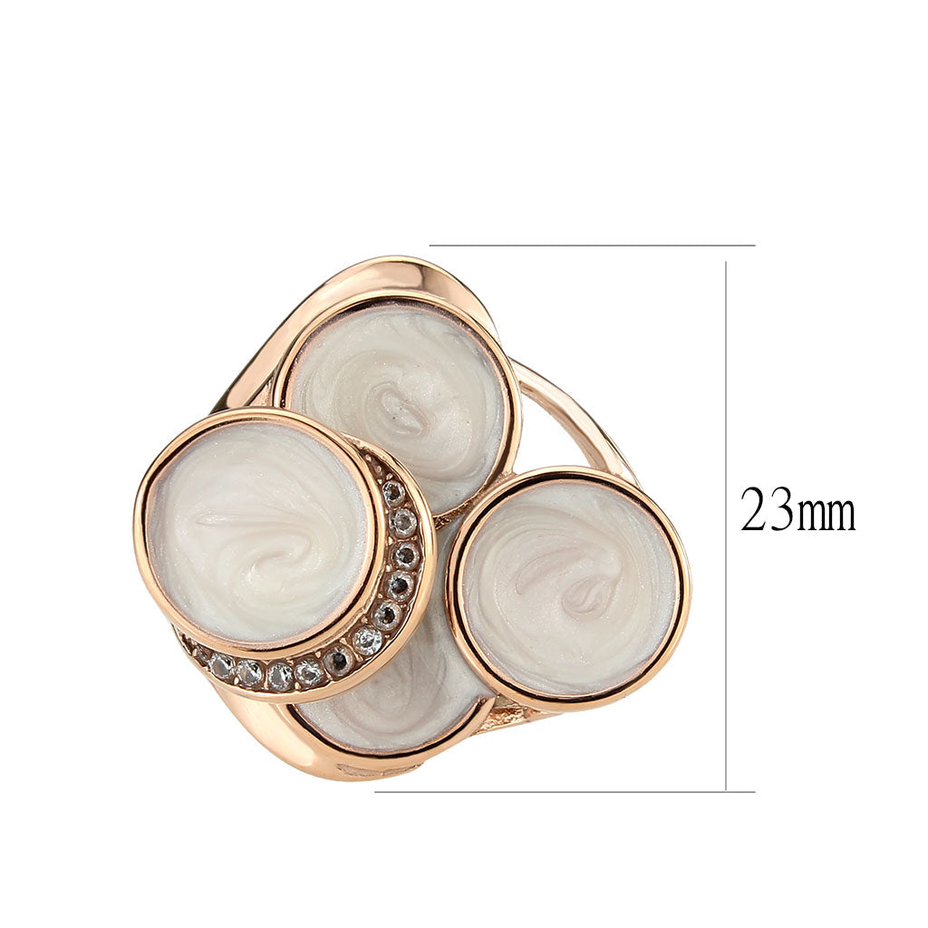 MATK3822 - IP Rose Gold(Ion Plating) Stainless Steel Ring with AAA Grade CZ in Clear